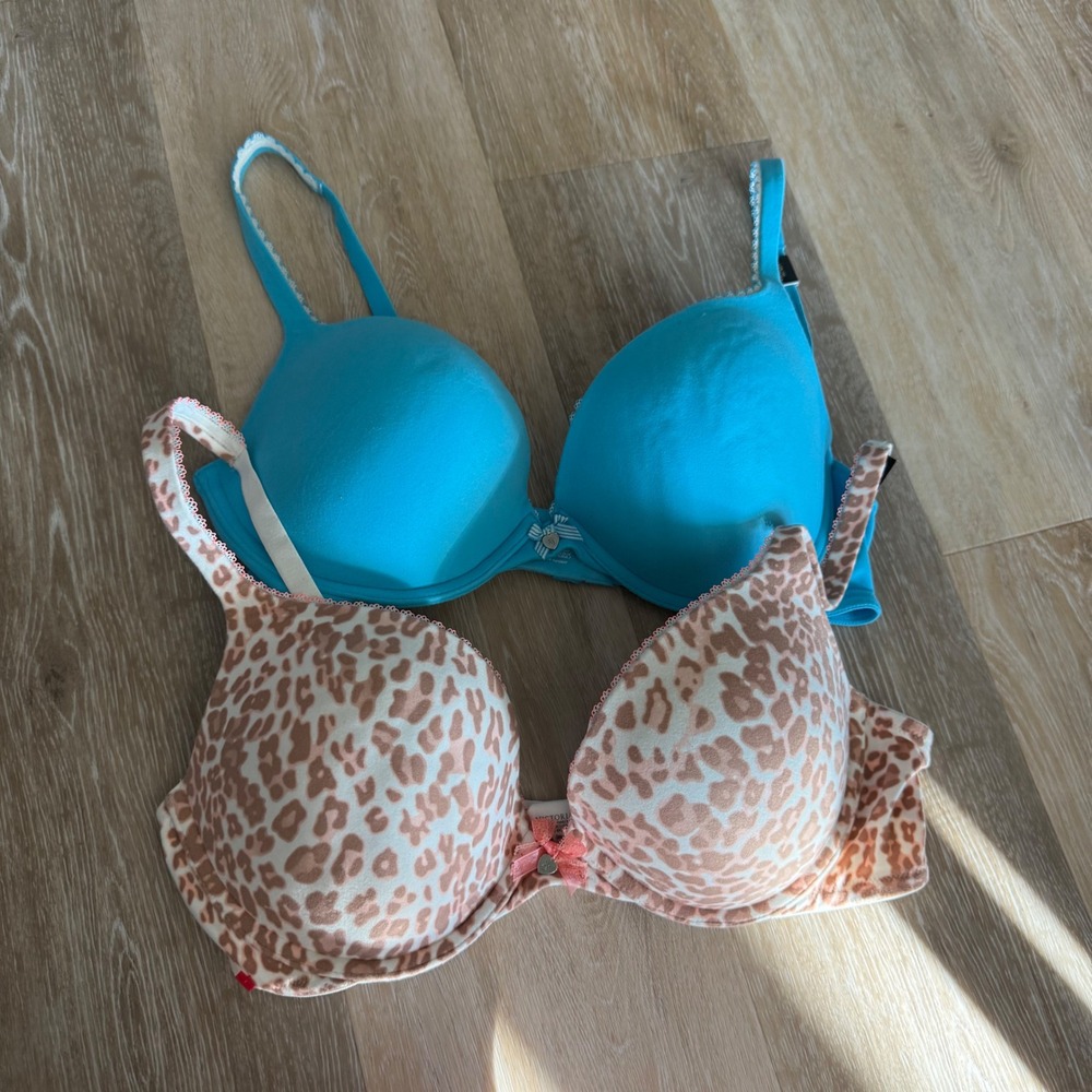 Lot 2 NWT Victoria's Secret Push Up Bras  Body By Victoria 38C Blue Nude Neutral - Picture 4 of 16